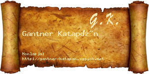 Gantner Katapán névjegykártya